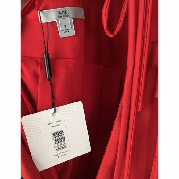 🆕 60%OFF‼️ZAC POSEN Red Sleeveless Dress Size0 S - Picture 4 of 8